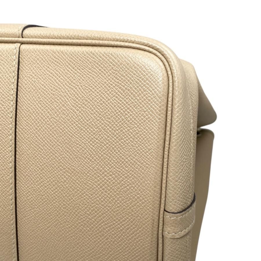 Hermes Tote Garden Party PM C Engraved Epson Trench Beige Silver Hardware Hermes