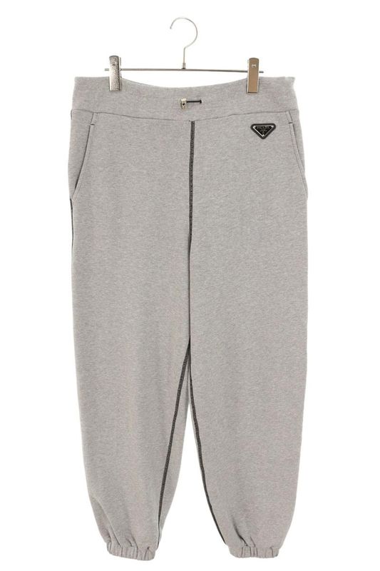 Prada 132360 Triangle Plate Logo Sweatpants Long Women's XS