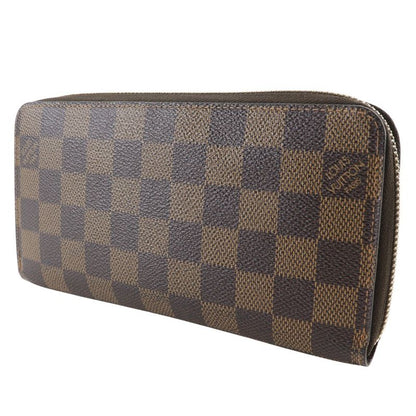 Louis Vuitton Zippy Wallet N60015 Damier Canvas Brown Ca0122 Unisex Long Wallet