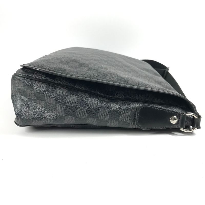 Louis Vuitton Shoulder Bag Lenzo N51213 Damier Graphite Canvas Black