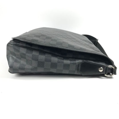 Louis Vuitton Shoulder Bag Lenzo N51213 Damier Graphite Canvas Black