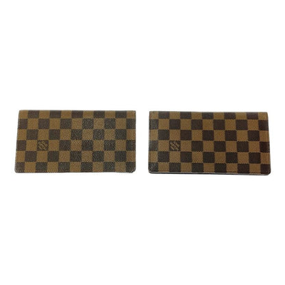 Louis Vuitton Damier PVC Set of 2 Wallets Brown 377717 Long Wallet