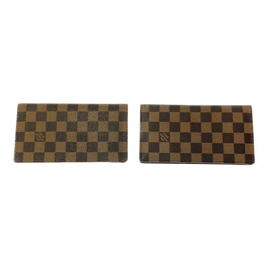 Louis Vuitton Damier PVC Set of 2 Wallets Brown 377717 Long Wallet