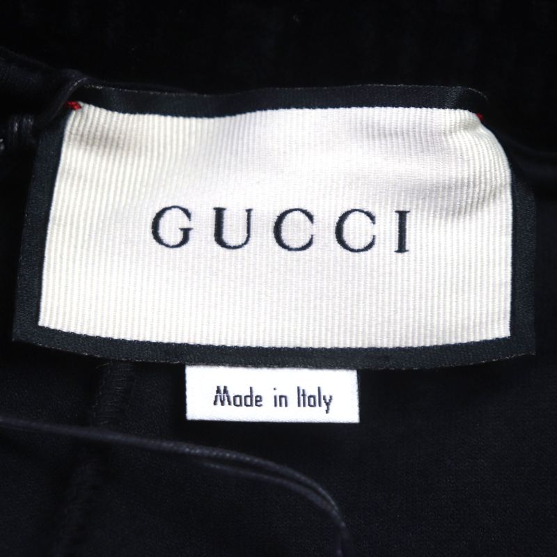 Gucci 587466 Webline Logo Embroidery Velour Shorts Black Red Green S Made In