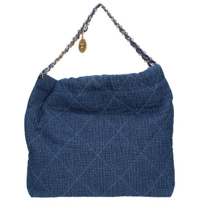 Chanel22 Denim Chain Shoulder Bag Women Medium