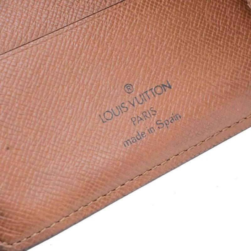 Louis Vuitton Bifold Wallet Monogram W Hook Brown Set Of 2 02bs059