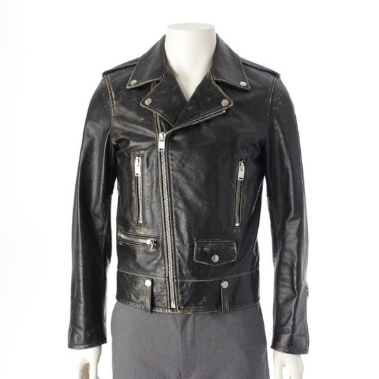 Saint Laurent 16 AW L01 Cowhide Distressed Double Riders Jacket Outerwear