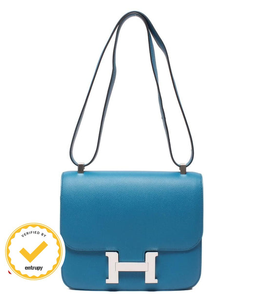 Hermes Shoulder Bag Silver Veau Epsom Constance 3 24