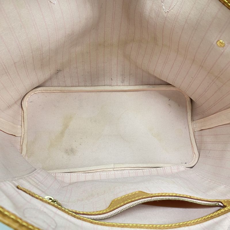 Louis Vuitton Tote Bag Damier Azure Neverfull MM N41605 White Rose Ballerine