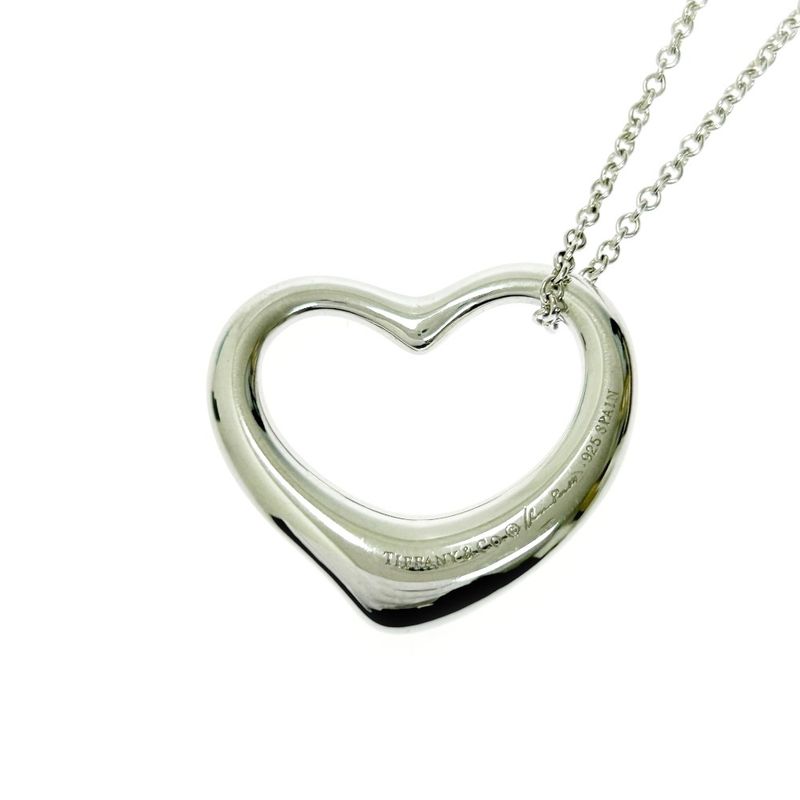 Tiffany & Co Silver Elsa Peretti Open Heart Necklace 10.0g 925 Engraved 397348
