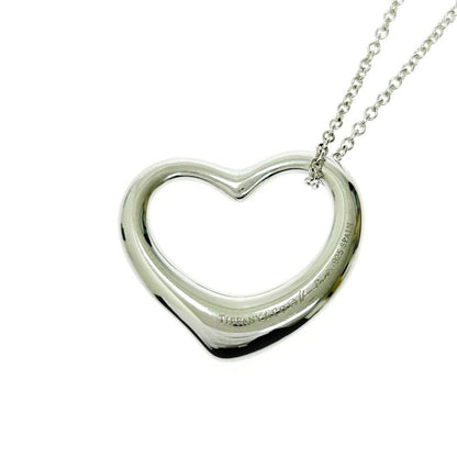 Tiffany & Co Silver Elsa Peretti Open Heart Necklace 10.0g 925 Engraved 397348