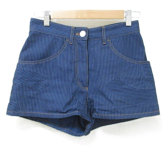 Chanel Coco Mark Button Side Coco Mark Stripe Pattern Shorts P55909 Size34