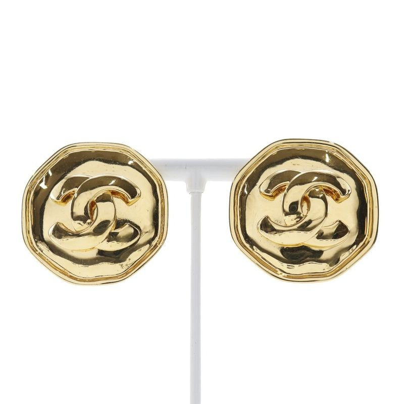 Chanel Coco Mark Vintage Gold Plated 95 P 25.5 g Earrings