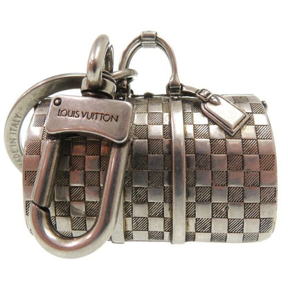 Louis Vuitton The Keepall Charm Damier Key Holder Metal Silver 1158