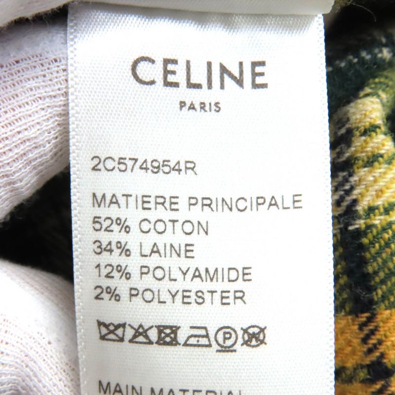 Celine 22AW 2c574954r Loose Lumber Jack Cotton Wool Checked Long Sleeve Shirt