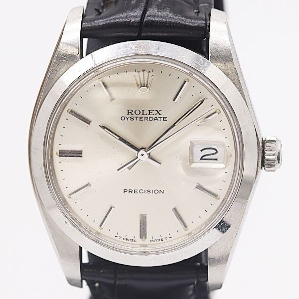 Rolex Oyster Date Precision Manual Winding Silver Dial Watch