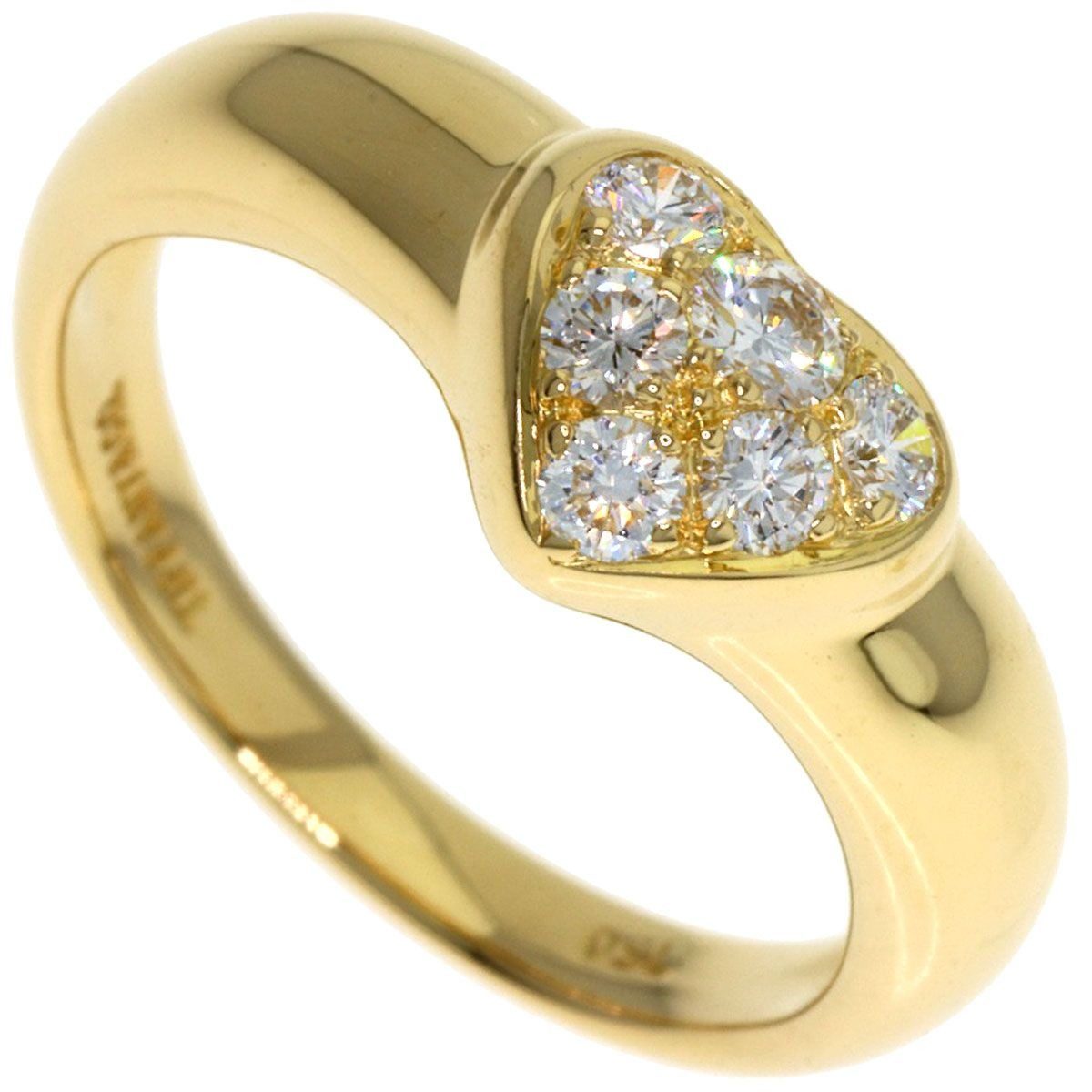 Tiffany & Co Heart Diamond Ring 18k Yellow Gold