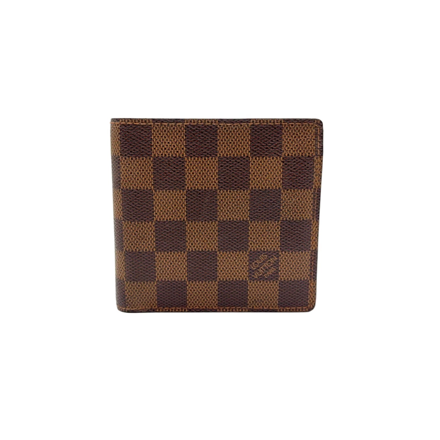 Louis Vuitton Portefeuille Marco Damier Ebene Brown Bifold Wallet