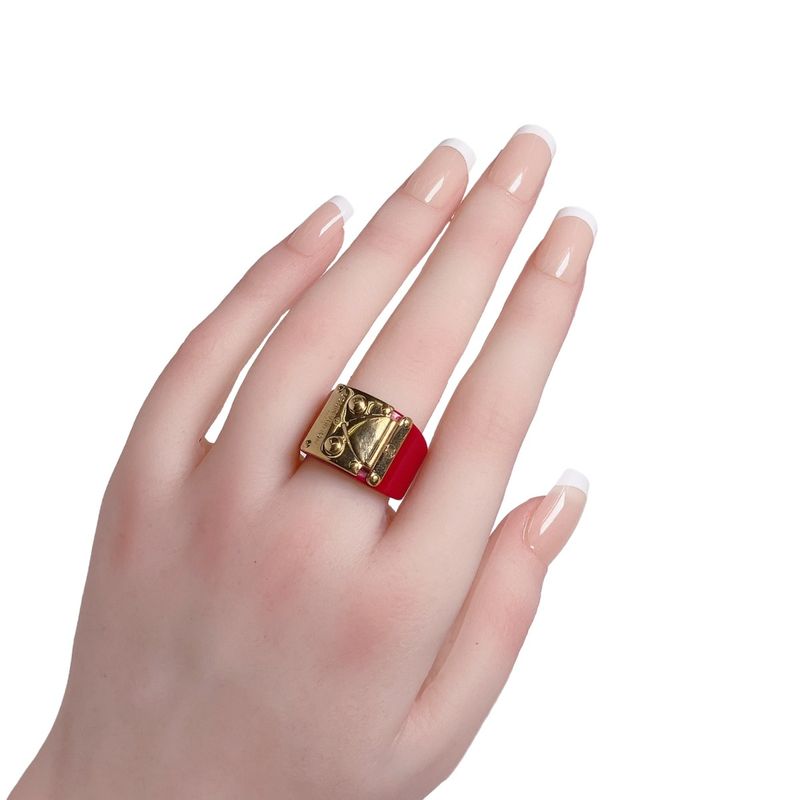 Louis Vuitton L Size Plastic X GP Ring / Ring Louis Vuitton Red