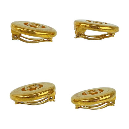 Chanel Vintage Coco Mark Gold Metal Earrings 97 Engraved A Ladies 504817