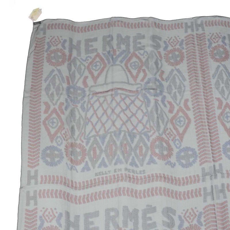 Hermes Carre 140 Kelly EN Perles Kelly EN Perles Lou Silk GRIS Etain Bordeaux