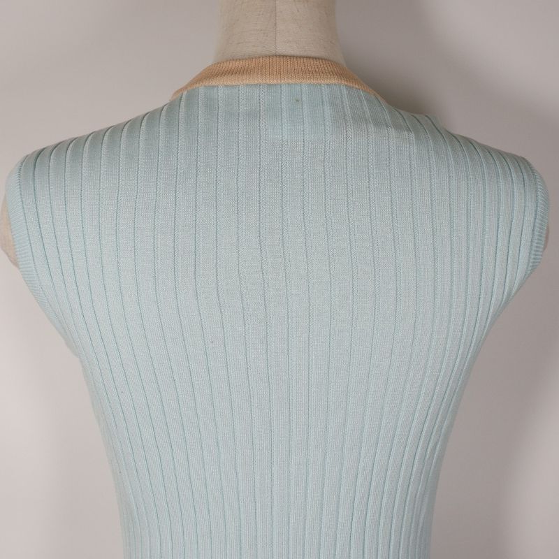 Chanel Ensemble Piping 97P P07389v00348 Cotton Light Blue/orange Women's