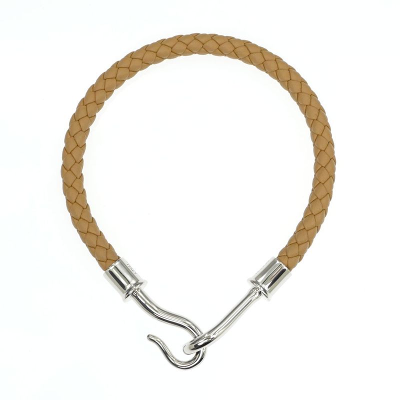 Hermes Jumbo Bracelet Braided Biscuit Silver-hardware Leather Bracelet