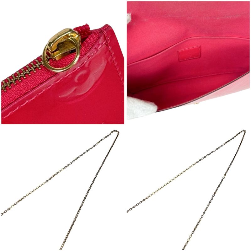 Louis Vuitton Pochette Felicie Chain Shoulder Bag Chain Wallet Vernis Patent