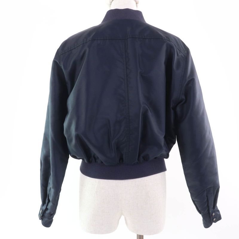 CHANEL Vintage 1997 C97 Po8882v04726 Coco Mark Button Zip Up Blouson Navy 38