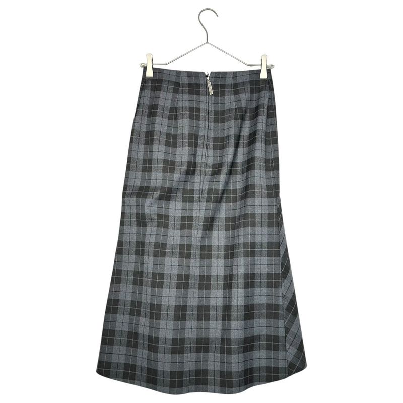 Balenciaga 19ss Plaid Draping Skirt Checked 3d Cut Skirt 34(xs) Gray×black
