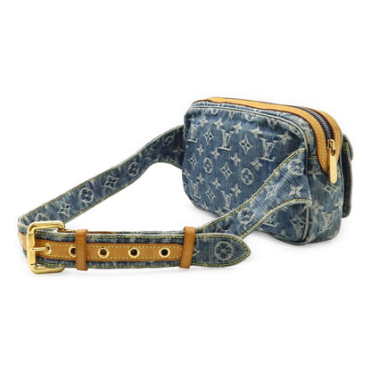 Louis Vuitton Monogram Denim Bum Bag Waist Bag Body Bag Shoulder Bag Blue Blue