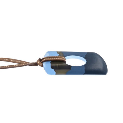 Hermes Necklace Dalva Sfumato Buffalo Horn Multicolor Blue Series