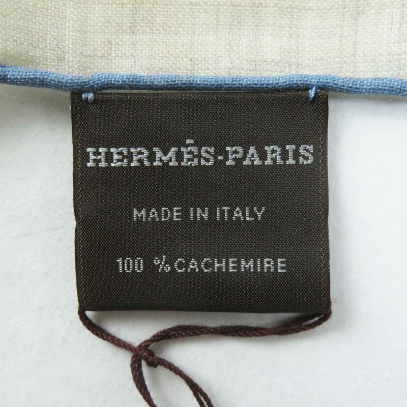 Hermes Les Rubans D'Hermes Ribbon 100% Cashmere Stole Beige Multi With Box