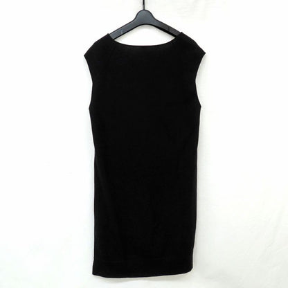Hermes One Piece Twill Lane No-sleeve 36 Wool Cashmere Silk Black