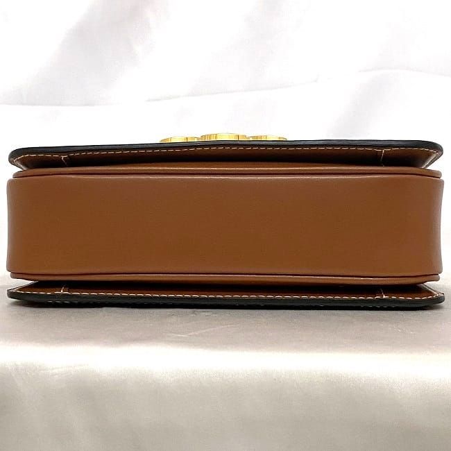 Celine Shoulder Bag F21151 White Brown Triomphe