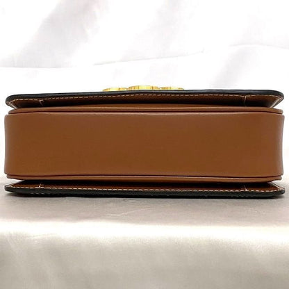 Celine Shoulder Bag F21151 White Brown Triomphe