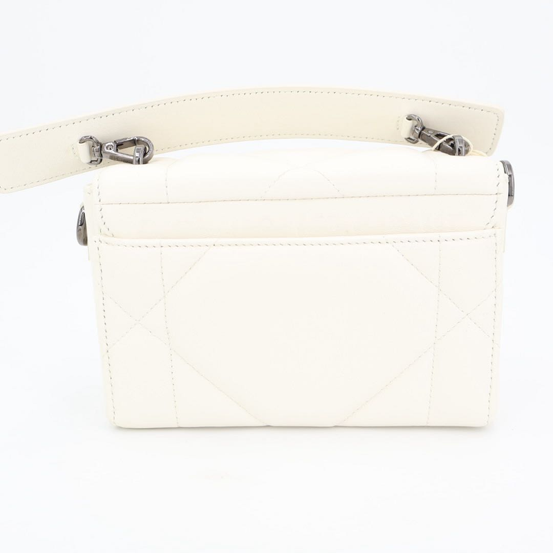 Christian DIOR Caro Chain Shoulder White Bag
