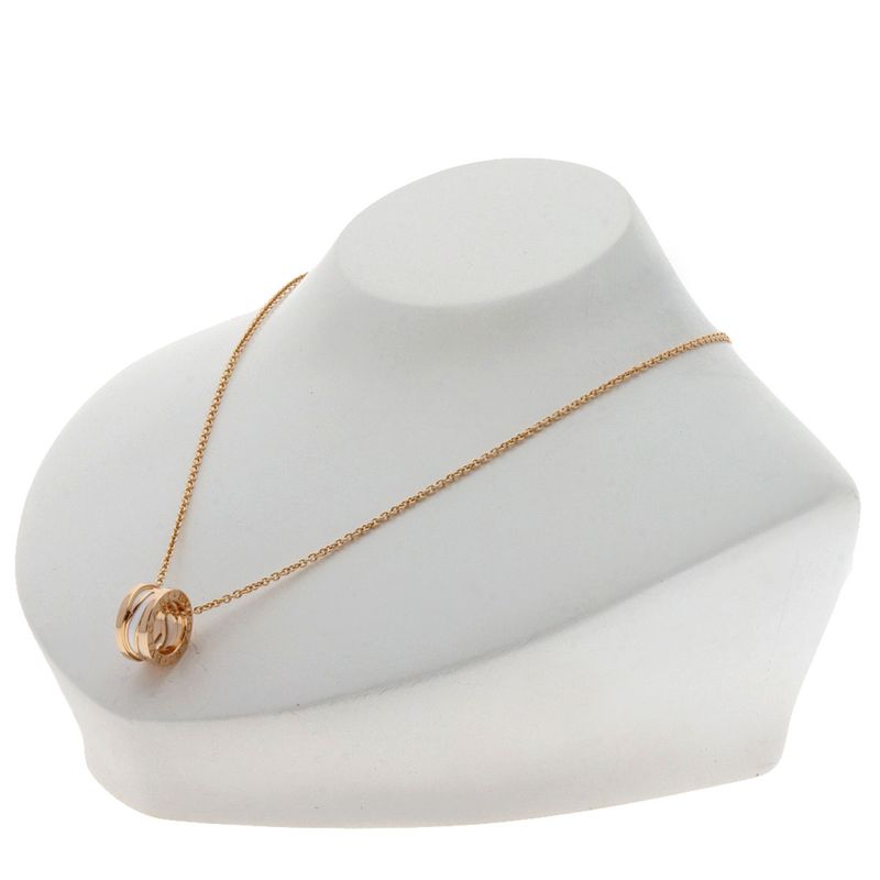 Bvlgari Bulgari B-zero1 Bee Zero One Legend White Ceramic Necklace 18K Pink