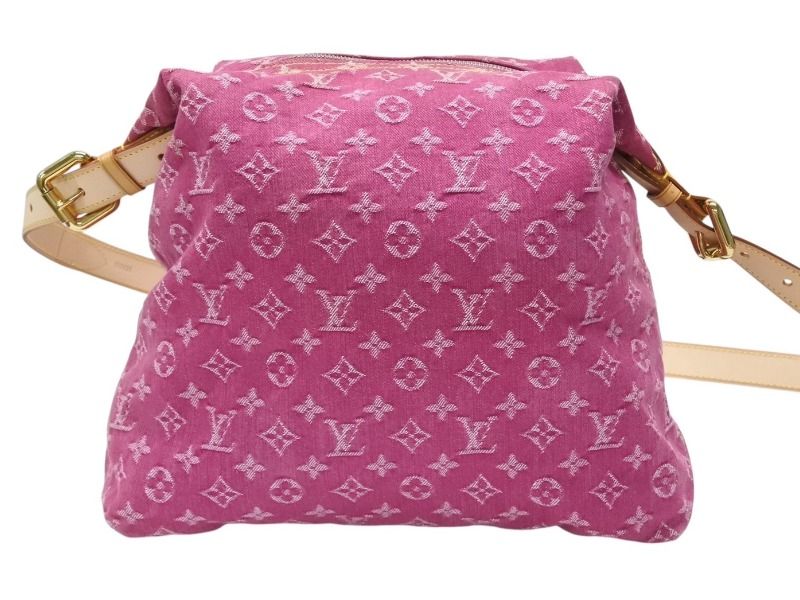 Louis Vuitton Baggy GM Shoulder Bag 2-Way Monogram Denim Pink Gold — view 3