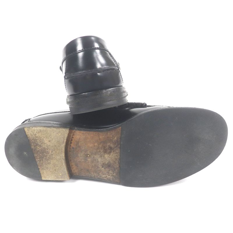 Gucci 673817 Leather GG Supreme Tassel Loafer Moccasin Flat Shoes Black 6