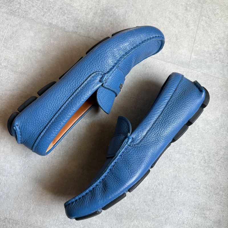 Prada Driving Shoes Loafers Slip-on Leather Genuine Leather 6 26cm (10.24in)