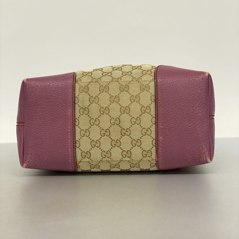 Gucci Handbag GG Canvas 353120 Canvas Brown Pink Gold Hardware Women