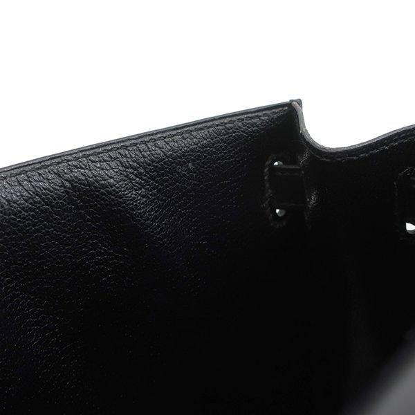 Hermes 2way Bag Mini Kerry Doe Outer Stitch Box Calf Black Gold Hardware Black