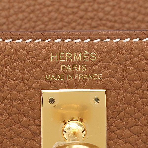 Hermes 2-Way Bag Kelly 25 Inside Sewn Togo Gold Hardware Brown Shoulder K