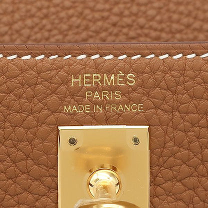 Hermes 2-Way Bag Kelly 25 Inside Sewn Togo Gold Hardware Brown Shoulder K