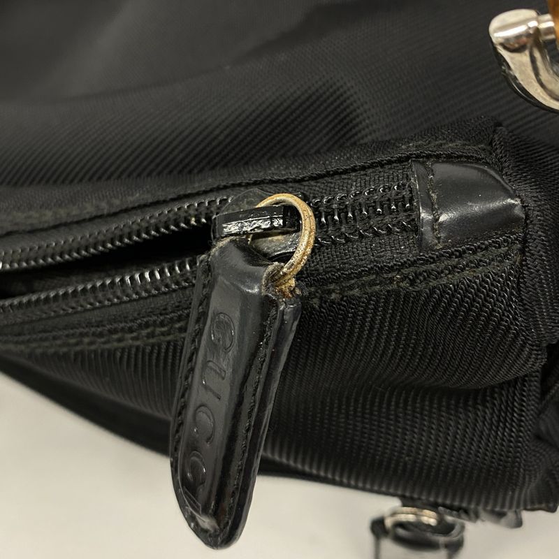 Gucci Handbag Bamboo 000 2058 0509 5 Nylon Black Silver Hardware 2way Bag Ladies