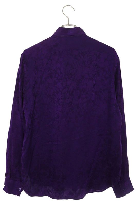Saint Laurent Paris 646850 Y2e32 Floral Pattern Silk Long Sleeved Shirt Men 38