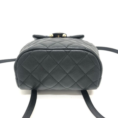 Chanel Backpack Sac Coco Mark As4058 Caviar Skin Black