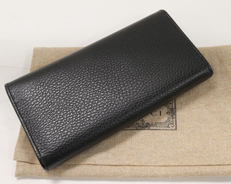 Gucci Long Zipper Wallet With Coin Purse GG Marmont Continental Wallet In Calf