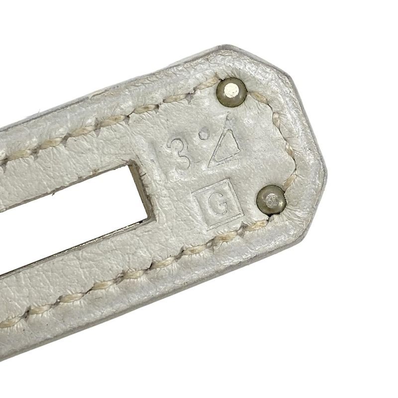 Hermes Handbag Kelly 32 White And Ivory Internal Stitching/silver Hardware